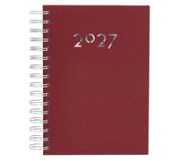 Agenda personalizada 2027, página día, tamaño A5, personalizada con tu nombre, logo de empresa para el 2027 agenda para organizar tus días de anillas con cubierta extra rígida (Rojo)