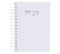 Agenda personalizada, página día, tamaño A5, personalizada con tu nombre, logo de empresa, agenda para organizar tus días, de anillas con cubierta extra rígida (Blanca)