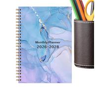 Agenda Pianificazione 2026-2028 - 21,5 x 14,8 x 1,7 cm Carta | Calendario Mensile 36 Rilegatura a con Linguette Planner 3 Anni Programmazione Studio Lavoro Casa Ufficio Organizzazione