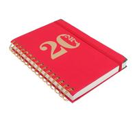 Agenda Planificadora Anual 2027 Página Diaria Roja | Papel y Metal, Secciones Designadas, Tamaño Ideal para Tu Bolso, Evita Traspaso de Tinta, Uso Diario