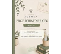 Agenda prof d'histoire-géo 2026-2027: A5 - HISTOIRE GÉO Collège et Lycée - Planner pédagogique et organisation scolaire : Semainier professeur histoire géographie