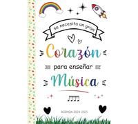 Agenda Profesora Música 2024 2025 A5: Planificador semanal y mensual | una semana en dos páginas | 12 meses | cuaderno del profesor 2024/2025 | regalo para maestra de infantil | formato pequeño