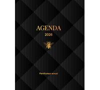 Agenda professionnel 2026 - format 8.5 x 11 - couverture Noir: Planification annuelle complète - Vue mensuelle, hebdomadaire et notes professionnelles