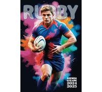 Agenda scolaire 2024-2025 Rugby: 2 jours par page - Collège, lycée, étudiant - Garçon - Format spacieux 15,24 x 22,86 cm - Sport - Fan & passionné de rugby - Rugbyman