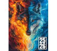 Agenda Scolaire 2025 2026 Animaux: Couverture Souple Loup Fantastique, Organiseur Scolaire 11 Mois de (Septembre 2025/Juillet 2026) pour Étudiants ... - Planificateur Journalier 1 Jour Par Page