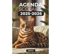 Agenda Scolaire 2025-2026 - Bengal: Chat | Format A5 | 2 Jours par Page | Parfait pour Organiser Votre Année Scolaire