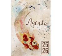 Agenda Scolaire 2025-2026: Carpe Koï | Journalier (un jour par page) | 12x17 cm | Format standard | 300 pages | Sept 2025 - juil 2026 | Aesthetic | Océan, mer | Animaux marins & poissons | Japon