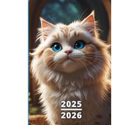 Agenda Scolaire 2025 2026 Chat: 1 Jour par page, carnet organiseur journalier étudiant primaire collège lycée - Garçon et Fille