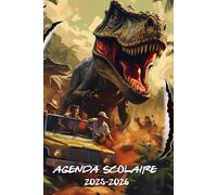 AGENDA SCOLAIRE 2025-2026 DINOSAURE: T-REX | Organisateur journalier pour filles et garçons| Deux jours par page| Etudiant, Collège et Lycée | format a5