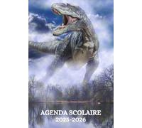 AGENDA SCOLAIRE 2025-2026 DINOSAURE: T-REX | Organisateur journalier pour filles et garçons| Deux jours par page| Etudiant, Collège et Lycée | format a5