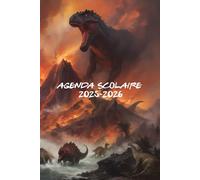 AGENDA SCOLAIRE 2025-2026 DINOSAURE: T-REX | Organisateur journalier pour filles et garçons| Deux jours par page| Etudiant, Collège et Lycée | format a5