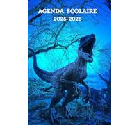 AGENDA SCOLAIRE 2025-2026 DINOSAURE: T-REX | Organisateur journalier pour filles et garçons| Deux jours par page| Etudiant, Collège et Lycée | format a5