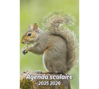 Agenda scolaire 2025 2026 Écureuil: Organisateur Scolaire , Une semaine sur 2 pages , Primaire, Collège, Lycée pour Fille et Garçon , Enfant , Adulte