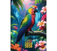Agenda scolaire 2025 2026 Exotique Tropical Perroquet Journalier 1 jour par page Petit format 12x17 Fille: Original - CM1, CM2, Collège, Lycée, Étudiant - Nature, oiseaux & fleurs exotiques