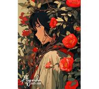 Agenda Scolaire 2025-2026: Femme & Fleurs Manga | Journalier (une page par jour) | 12x17 cm | Format A5 | Sept 2025 - juil 2026 | Collège, lycée & étudiant | Ado garçon & fille | Anime & Kpop