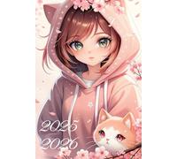 Agenda Scolaire 2025 2026: Fille Kawaii Manga | Format A5 | Couverture souple rose | Collège et Lycée | Ado garçon & fille | Anime & Kpop