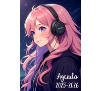 Agenda Scolaire 2025 2026: Fille Kawaii Manga | Journalier (une page par jour) | Format A5 | Couverture souple rose | Collège et Lycée | Ado garçon & fille | Anime & Kpop