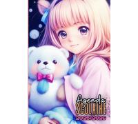 Agenda Scolaire 2025 2026 Fille: Manga, 1 jour par page, carnet organiseur planificateur étudiant primaire, collège, lycée - couverture fillette et ourson