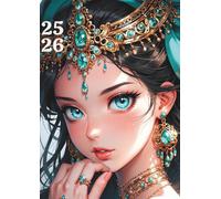 Agenda Scolaire 2025 2026 Fille Manga: Princesse féérique Kawaii Anime Fée, Elfe | Une page par jour | A COLORIER | 12x17 | Primaire Collège | ce1 ce2 ... | vert | Chibi Cute Papillons Mignons