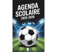 Agenda scolaire 2025 2026 Foot: A5 Planificateur 2 jours par page , Primaire College garcon , Football