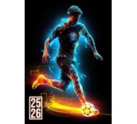 Agenda Scolaire 2025-2026: Football | Journalier (une page par jour) | 12x17 cm | Format A5 | Français | Sept 2025 - juil 2026 | Collège et lycée | Foot pour garçons et ados | Footballeur pro