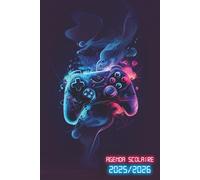 Agenda Scolaire 2025/2026 Gamer Journalier: Planificateur deux jours par page | Organisateur de Sept 2025 à Juil 2026 | Pour Garçons de Primaire, ... | Thème Gaming & geek Manette de Jeux Néon