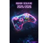 Agenda Scolaire 2025/2026 Gamer: Organisateur de Sept 2025 à Juil 2026 | Planificateur Bi-journalier deux jours par page | Pour Garçons de Primaire, ... | Thème Gaming & geek Manette de Jeux Néon