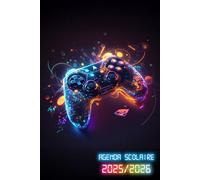 Agenda Scolaire 2025/2026 Gaming: Planificateur Bi-journalier deux jours par page | Organisateur de Sept 2025 à Juil 2026 | Pour Garçons de Primaire, ... | Thème Console geek Manette de Jeux Néon