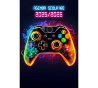 Agenda Scolaire 2025 2026 Journalier: Gamer Planificateur deux jours par page | Organisateur de Sept 2025 à Juil 2026 | Pour Garçons de Primaire, ... | Thème Gaming & geek Manette de Jeux Néon