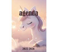 Agenda Scolaire: 2025-2026: Licorne Kawaii | Journalier (une page par jour) | 12x17 cm | Format A5 | Sept 2025 - juil 2026 | Filles au primaire ou au collège | Animal mignon | Cheval, chevaux & poneys