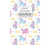 Agenda Scolaire 2025/2026 Licorne: Kawaii Planificateur Bi-journalier (Deux jours par page) | Organisateur de Sept 2025 à Juil 2026 | Pour Filles et Adolescentes de Primaire, Collège, et Lycée |