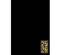 Agenda Scolaire 2025 2026: Noir & Or | Bi-journalier (deux jours par page) | 12x17 cm | Format A5 | Sept 2025 - juil 2026 | Français | Etudiant | Collège et lycée | Simple & doré | Garçon & fille