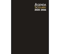 AGENDA SCOLAIRE 2025 2026: Organisateur semainier, 1 semaine sur 2 pages, format A5, pour garçon et fille, Collège Lycée - couverture noire - Liste des verbes irréguliers en anglais