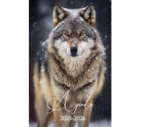 Agenda Scolaire 2025 2026: Planificateur loup journalier garçon fille collège primaire | 2 Jours Par Page | De Septembre 2025 à Août 2026 | Contacts | Emploi du temps | Format Pratique A5 | 215 Pages