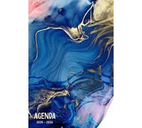 Agenda Scolaire 2025-2026: Planificateur Semainier - Pour Étudiants Collège, Lycée | Couverture Marbre Bleu Or