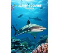 Agenda scolaire 2025 2026 Requin: Organisateur et Planificateur Journalier avec Heure | 1 Jour Par Page | Étudiants - Collège - Lycée - Primaire