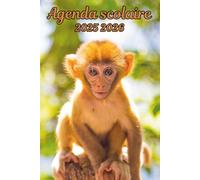 Agenda scolaire 2025 2026 Singe: Organisateur Scolaire , Une semaine sur 2 pages , Primaire, Collège, Lycée pour Fille et Garçon , Enfant , Adulte