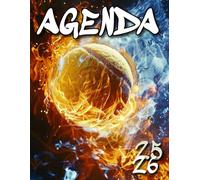 Agenda Scolaire 2025 2026 Tennis: Couverture Balle de Tennis en Feu pour Garçon & Fille, Organiseur Scolaire 11 Mois de (Septembre 2025/Juillet 2026) ... - Planificateur Journalier 1 Jour Par Page