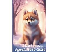 Agenda scolaire 2025-2026 thème Chien en noir et blanc: À Fond les Pattes ! avec des quiz, des citations inspirantes, des devinettes