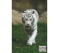 Agenda scolaire 2025 2026 Tigre Blanc: Organisateur Scolaire , Une semaine sur 2 pages , Primaire, Collège, Lycée pour Fille et Garçon , Enfant , Adulte