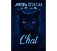 Agenda Scolaire 2025 - 2026: Une page par jour pour une organisation fun et efficace, idéal pour le collège et le lycée - version Chat cosmique