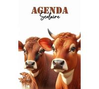 AGENDA SCOLAIRE 2025 2026 VACHE BRUNE: Planificateur scolaire journalier | 2 Jours par page | Pour les fans de vaches