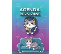 Agenda scolaire 2025-2026: Votre organiseur journalier un jour par page pour le collège et le lycée | Inclus : Emploi du temps, suivi des notes et mots mêlés mensuels