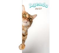 AGENDA SCOLAIRE 2026 2027: 1 jour / 1 page I Journalier I mixte I Collège Lycée étudiant I Hebdomadaire I Mensuel I Planner I ANIMAL MIGNON CHAT BLANC (syra elga)