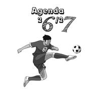 AGENDA SCOLAIRE 2026 2027: 1 jour / 1 page I Journalier I mixte I Collège Lycée étudiant I Hebdomadaire I Mensuel I Planner I FOOT NOIR ET BLANC (syra elga)
