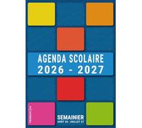 Agenda Scolaire 2026 2027 A4: Fille Garcon Ado College Lycée Semainier , Une Semaine sur 2 Pages , Août à Juillet , Français