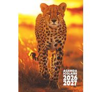 Agenda scolaire 2026 2027: Animaux sauvages : Léopard et guépard - Une page par jour en petit format 12x17 cm pour les élèves de CM1, CM2, collège et lycée