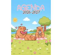 Agenda Scolaire 2026 2027: Capybara Kawaii | Bi-journalier (deux jours par page) | 15x21 cm | Format A5 | Sept 2026 - juil 2027 | Léger & pas cher | Etudiant | Collège et lycée | Fille | Animal mignon