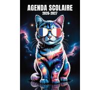 Agenda Scolaire 2026 2027 Chat: Du 01 septembre 2026 au 31 juillet 2027 | Journalier 2 jours par page | Primaire, collège et lycée
