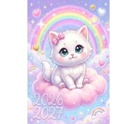 Agenda Scolaire 2026-2027: Chat Kawaii | Journalier (une page par jour) | Sept 2026 - juil 2027 | Filles au primaire ou au collège | Animal, animaux mignons & cute |